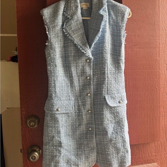 Anthropology size 6 Tweed Sleeveless Blazer Mini dresss size 10 - Picture 8 of 8